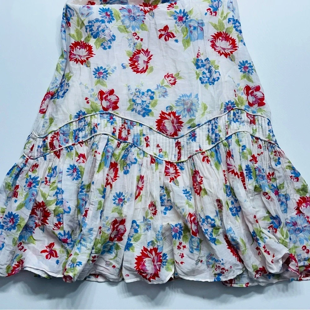 Love Shack Fancy Weslan Midi Dress Cherry Skies Womens Size 4 Lined Cotton Silk - Picture 15 of 15